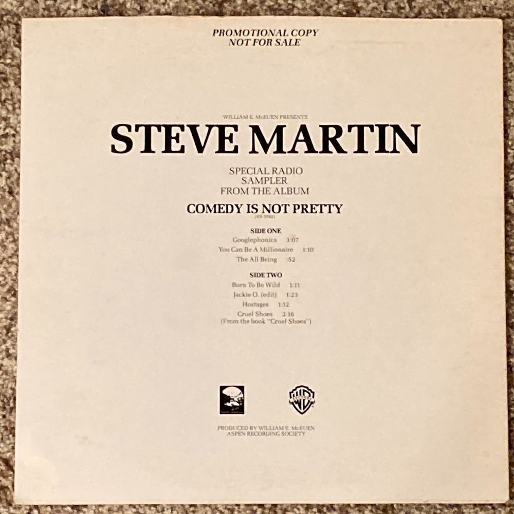 Vintage 1979 Steve Martin Comedy Is Not Pretty Radio Sampler Promo Album
